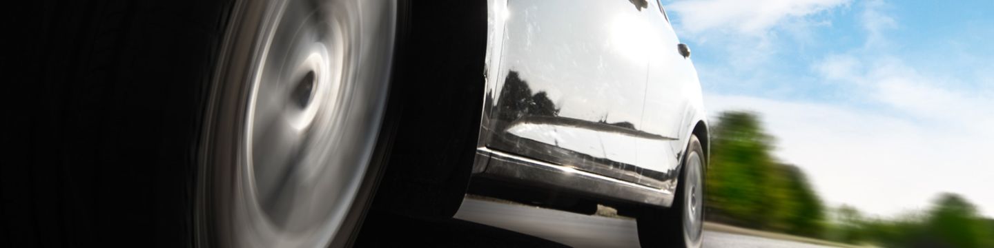 Reflection of side of car