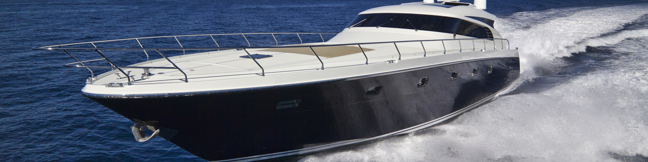 Speed boat on the sea showing composite material