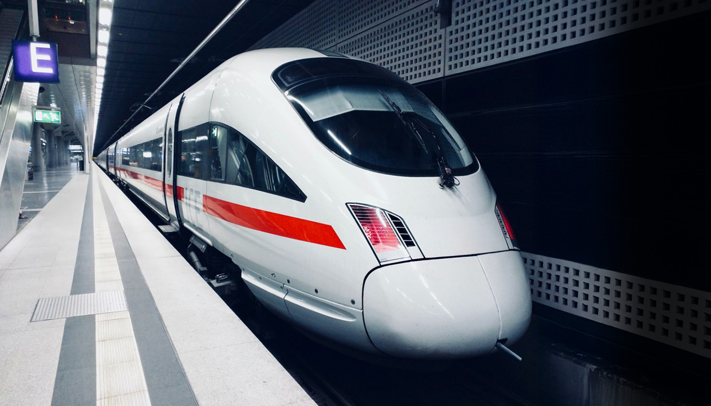 Train on platform showing fire retardant resin
