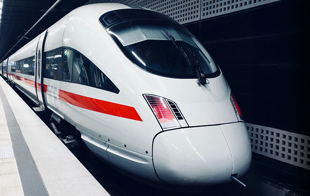 Train on platform showing fire retardant resin